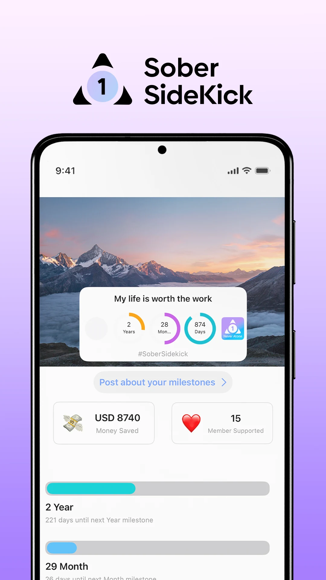 Sober Sidekick: Quit Addiction screenshot